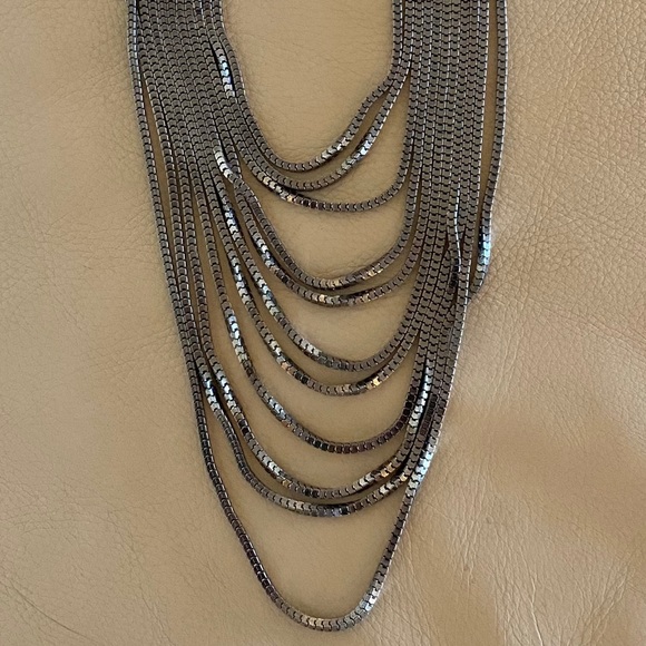 Cara N.Y. Silver Snake Chain Tiered Necklace - Picture 2 of 3